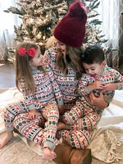 Matching family Christmas pajamas, green & white - photo 4