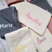 Embroidered name baby blanket - newborn gift