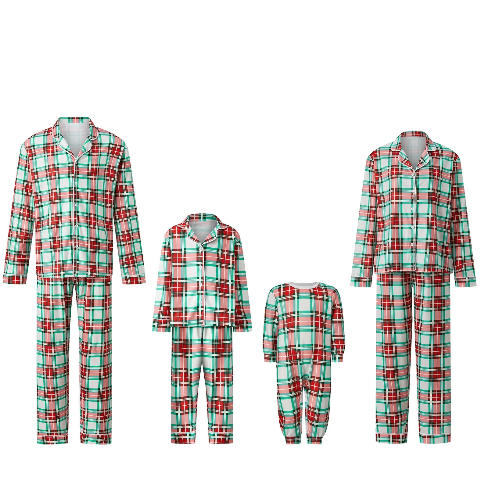 Matching family Christmas pajamas, red plaid - photo 9