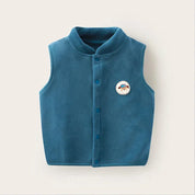 Kids plush bear vest in blue