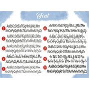 Embroidery font style chart - choose your font for the personalized kids beanie