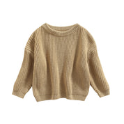 Baby knit sweater in light khaki