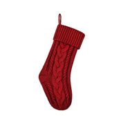 Red personalized knit Christmas stocking with name
