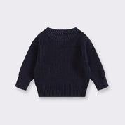 Kids Classic Knit Sweater - Warm Cotton Crewneck Pullover For Baby, Toddler & Boys