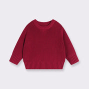 Kids Classic Knit Sweater - Warm Cotton Crewneck Pullover For Baby, Toddler & Boys