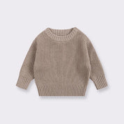 Kids Classic Knit Sweater - Warm Cotton Crewneck Pullover For Baby, Toddler & Boys