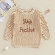 Boys embroidered crewneck pullover sweater for fall and winter