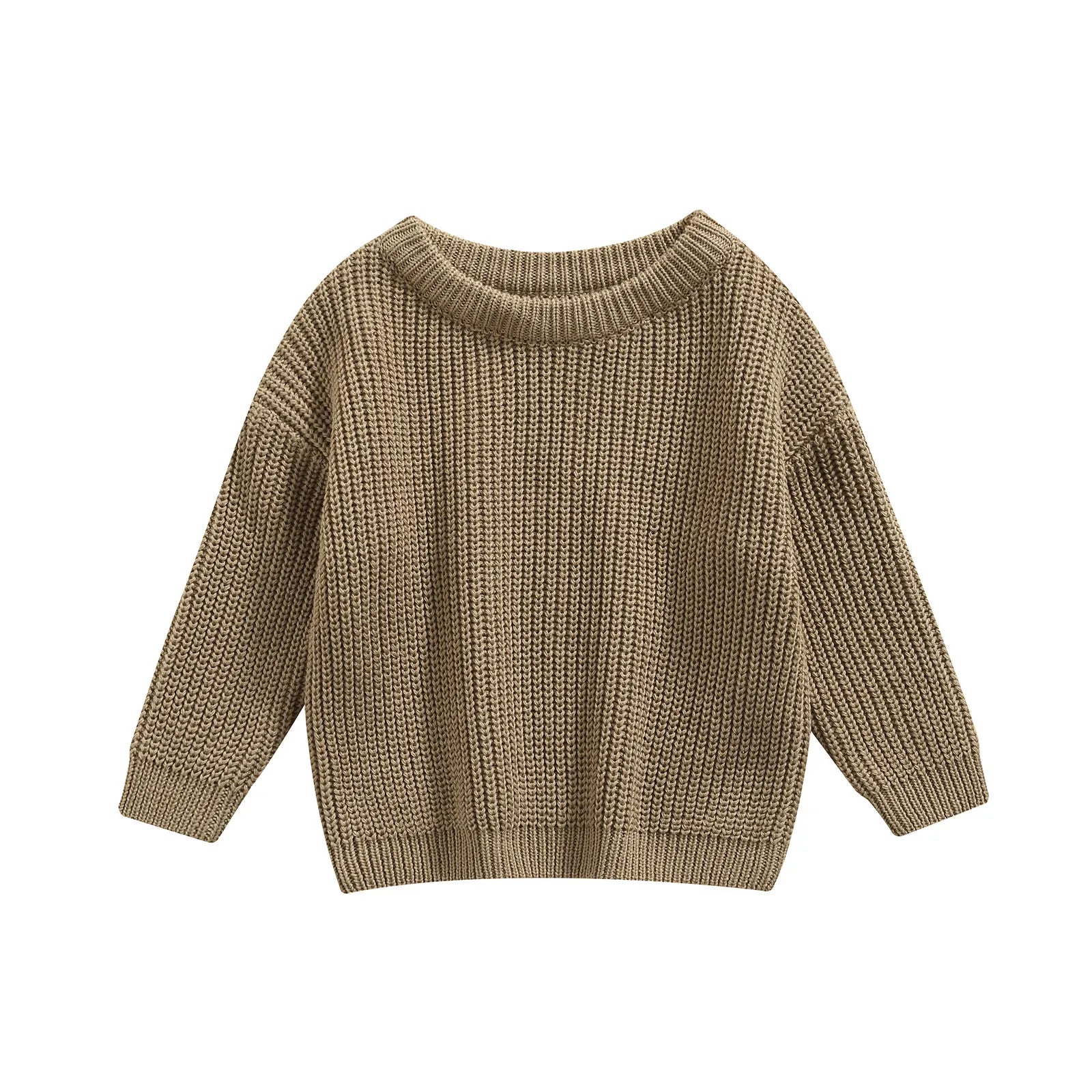 Baby knit sweater in gray khaki