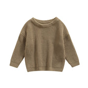 Baby knit sweater in gray khaki