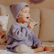 Kids Classic Knit Sweater - Warm Cotton Crewneck Pullover For Baby, Toddler & Boys
