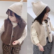 Boys sherpa vest for holiday photos