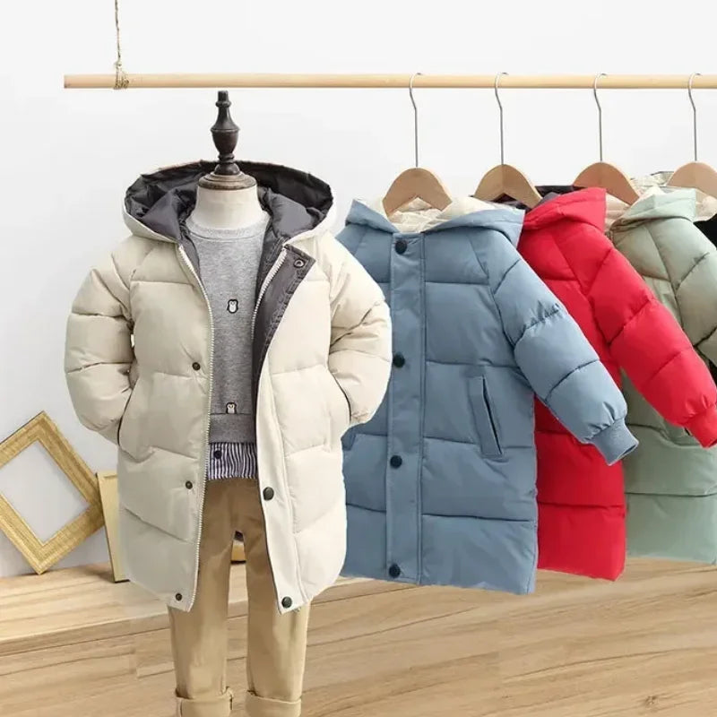 Kids long hooded winter parka - Little Boy Swag