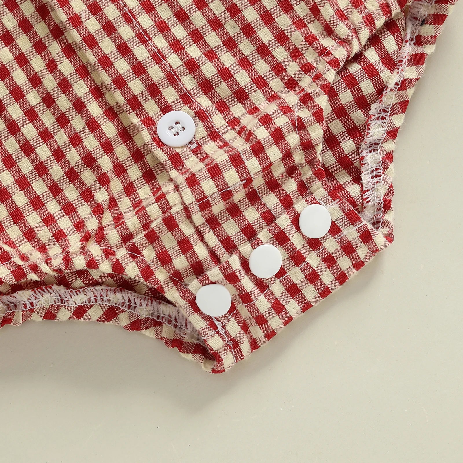 Baby Boy Plaid Shirt Romper - Button-Down Long Sleeve Collared One-Piece Outfit