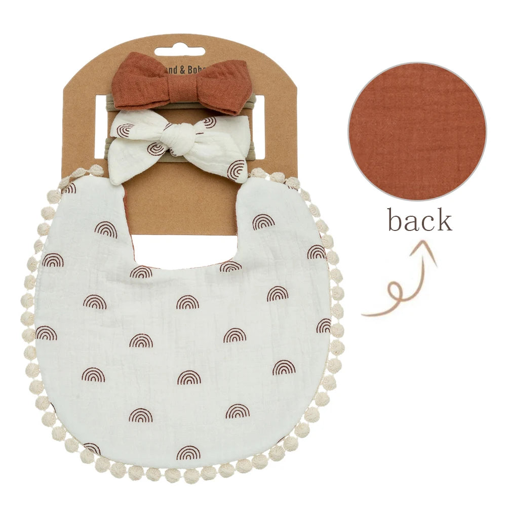 Baby bib and headband set, Style 8