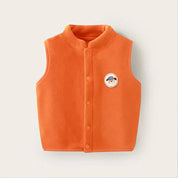 Kids plush bear vest in orange