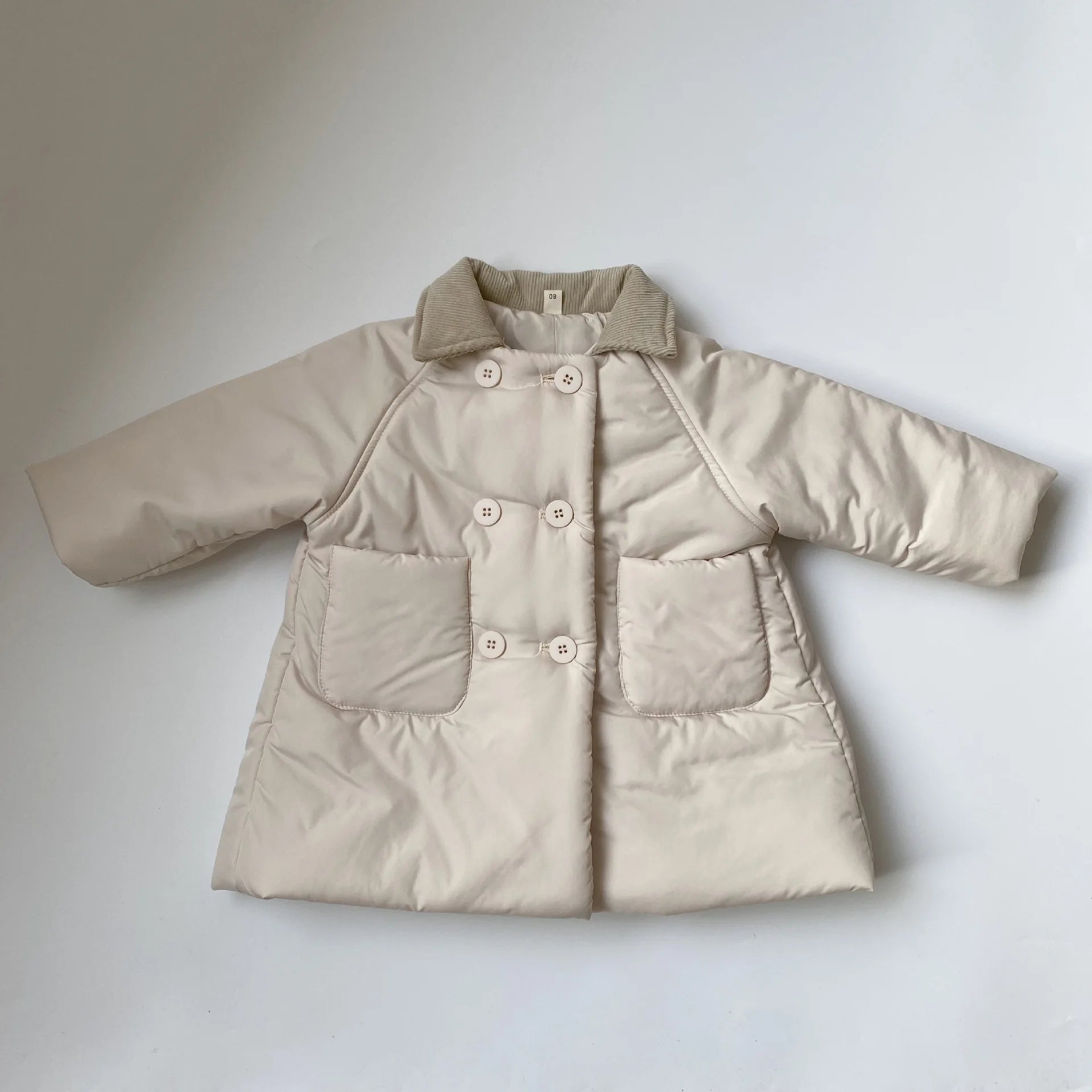 Kids corduroy coat in beige