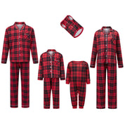 Matching family Christmas pajamas, red plaid - photo 12