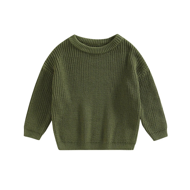 Baby knit sweater in emerald green