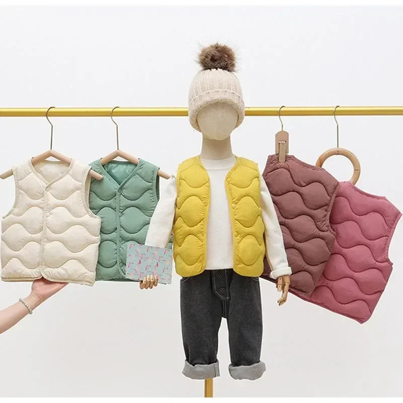 Toddler warm cotton-padded vest for fall and winter