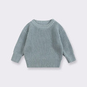 Kids Classic Knit Sweater - Warm Cotton Crewneck Pullover For Baby, Toddler & Boys