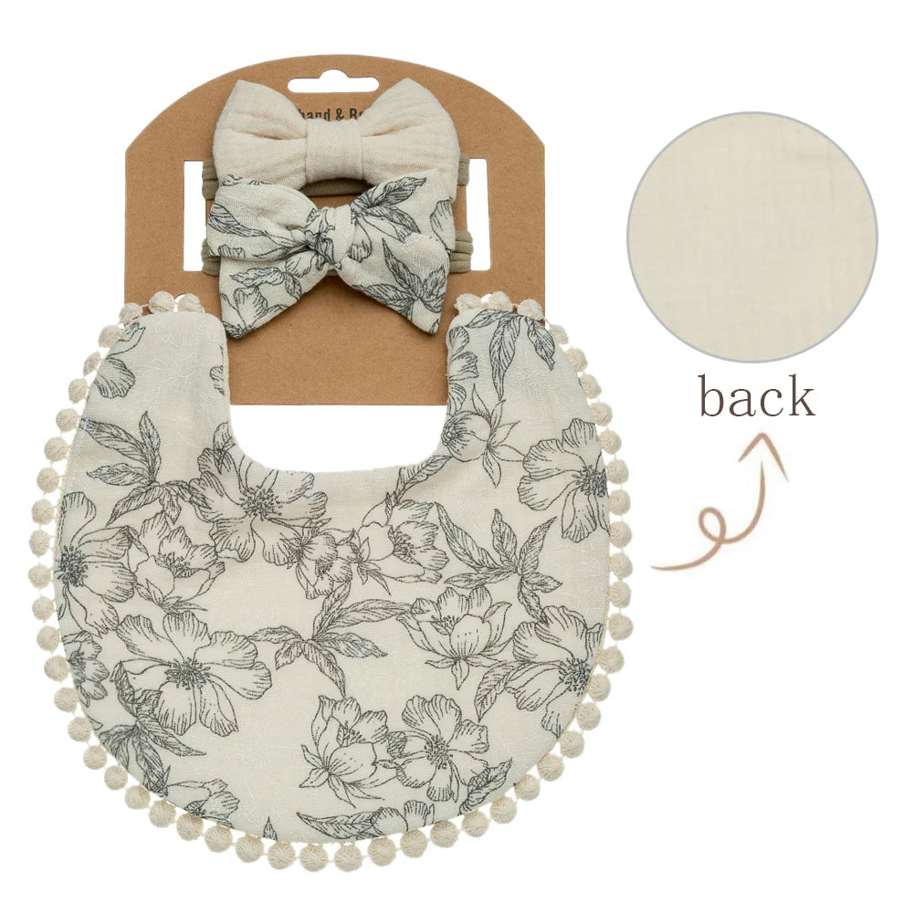 Baby bib and headband set, Style 6