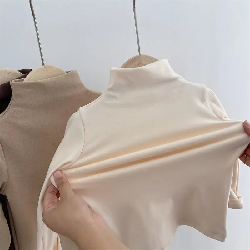 Soft stretchy turtleneck for toddlers and kids