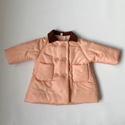Kids corduroy coat in peach pink