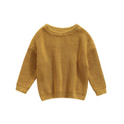 Baby knit sweater in dark beige
