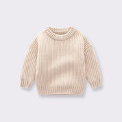 Kids Classic Knit Sweater - Warm Cotton Crewneck Pullover For Baby, Toddler & Boys