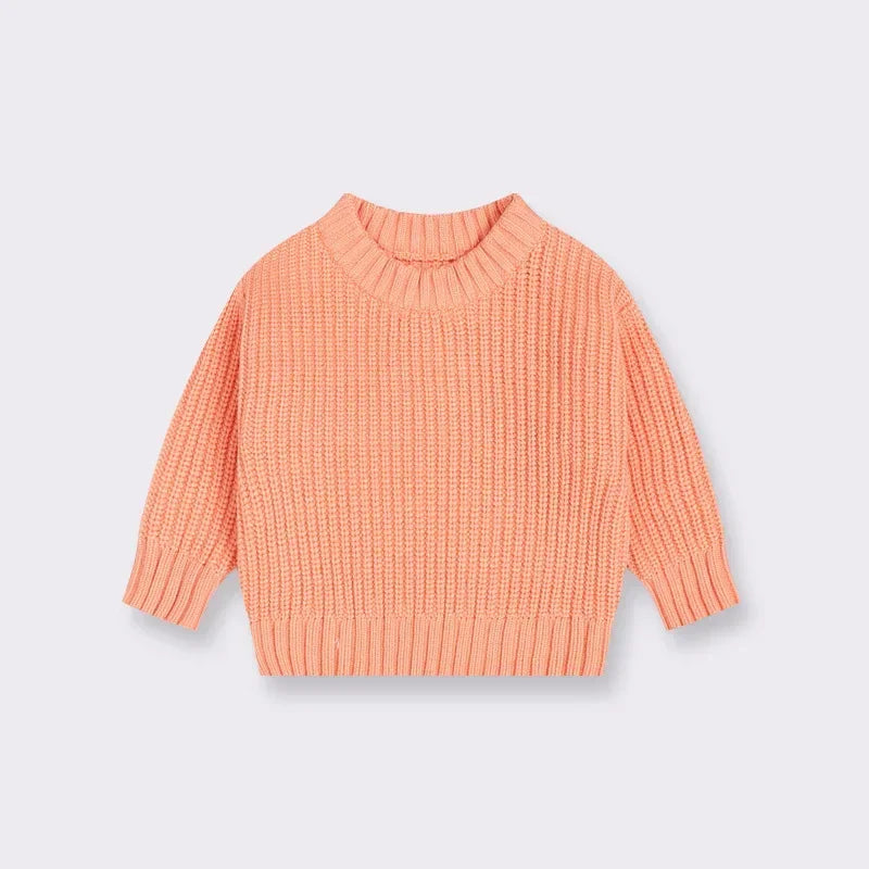 Kids Classic Knit Sweater - Warm Cotton Crewneck Pullover For Baby, Toddler & Boys