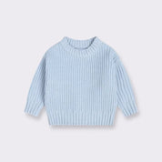 Kids Classic Knit Sweater - Warm Cotton Crewneck Pullover For Baby, Toddler & Boys