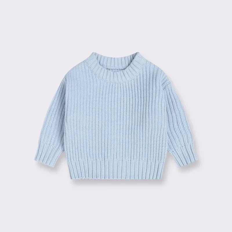 Kids Classic Knit Sweater - Warm Cotton Crewneck Pullover For Baby, Toddler & Boys