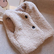 Kids sherpa fleece vest in beige