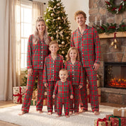 Matching family Christmas pajamas, red plaid - photo 4