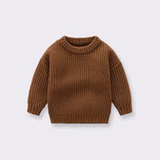 Kids Classic Knit Sweater - Warm Cotton Crewneck Pullover For Baby, Toddler & Boys