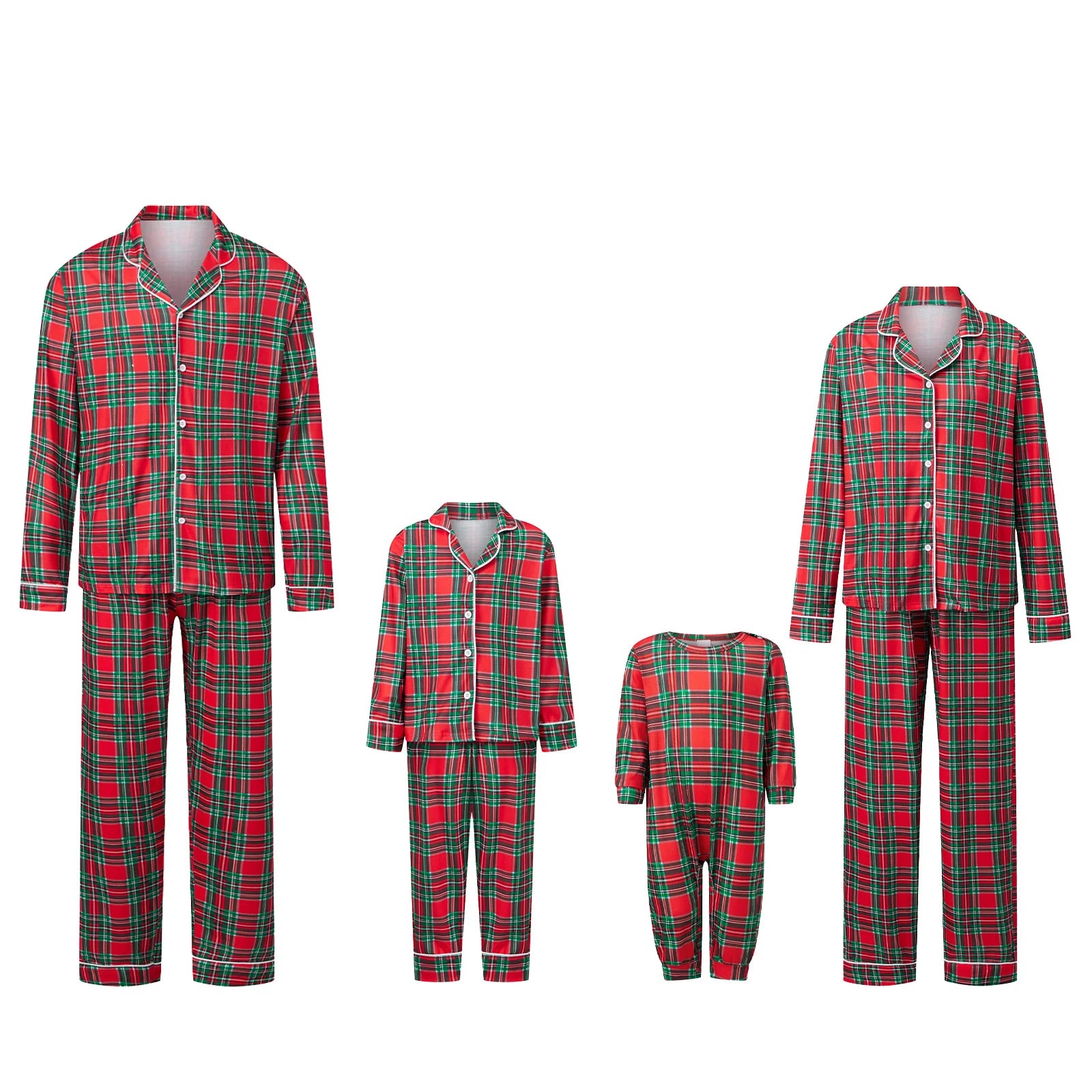 Matching family Christmas pajamas, red plaid - photo 11