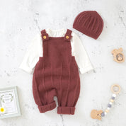 Newborn coming home outfit knit romper and hat, Style 1