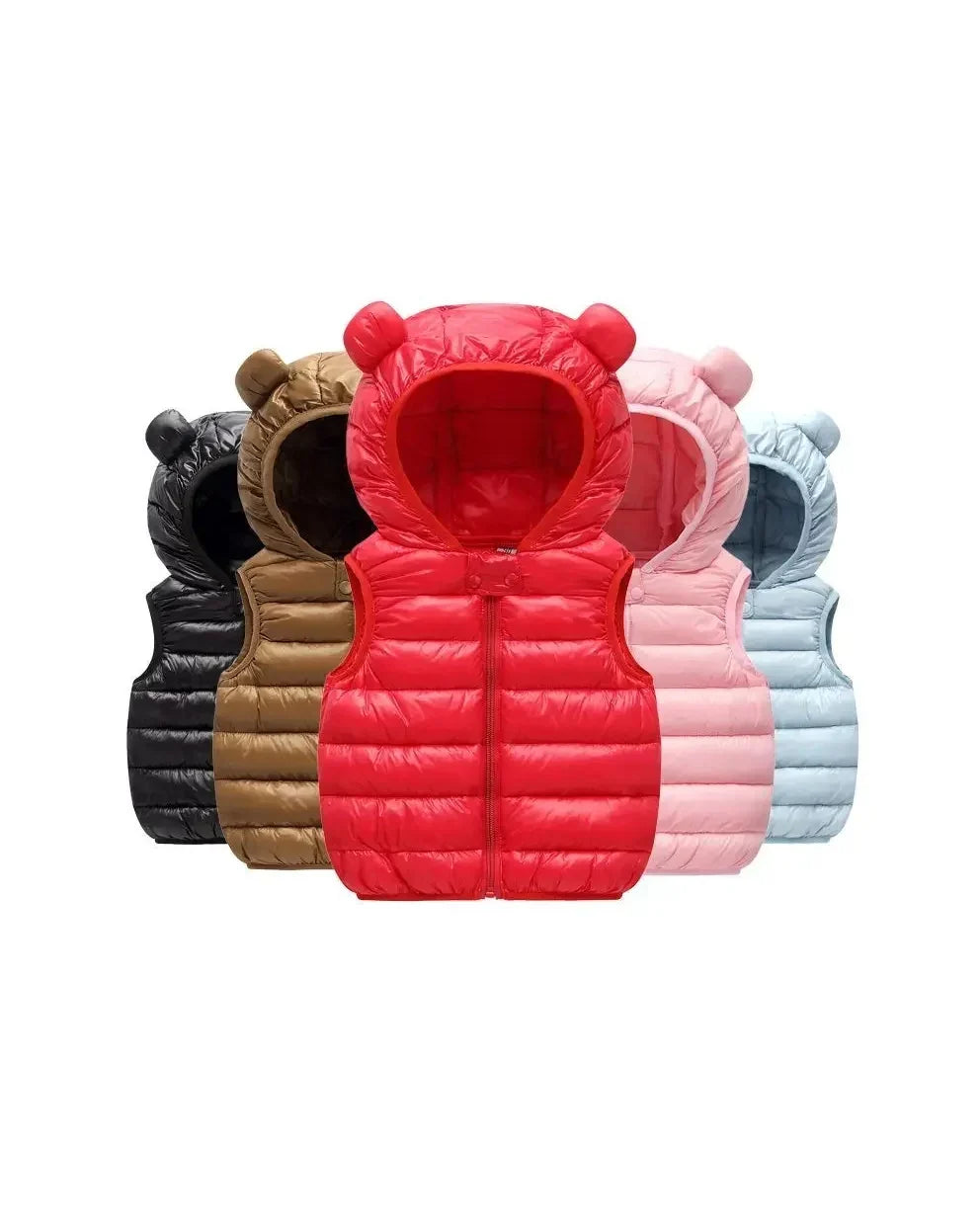 Baby and toddler hooded puffer vest with ears - Little Boy Swag