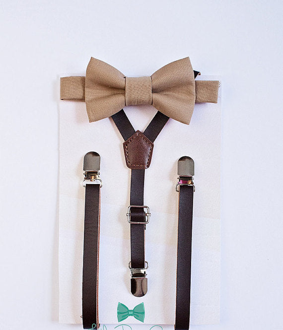 Beige_Brown_Boys_Bow_Tie_Leather_Suspenders_Ring_Bearer_Outfit_Wedding_Bow_Tie_Birthday_Outfit_Baby_Boy_Bow_Tie_Leather_Suspenders.jpg