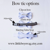 Lavender Gingham Bow Tie Light Grey Suspenders - Newborn To Adult Sizes
