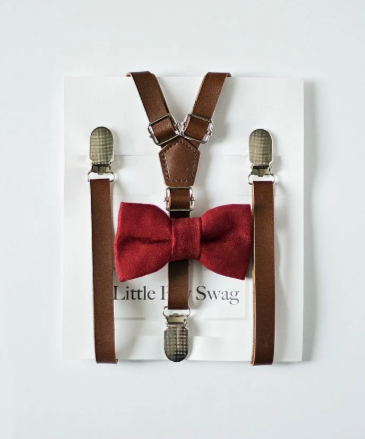 Burgundybowtiebrownleathersuspendersnewborntoadultsizes.png