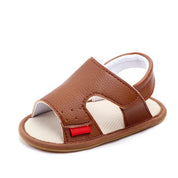 Boys Brown Black White Leather Sandals For Newborn To 18 Month Sizes