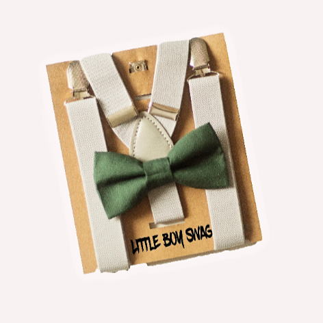Huntergreenbowtielightgreysuspenderstoddlertoadultsizes.png