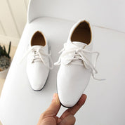 Boys Black Brown White Leather Shoes - Toddler To 12 Years Old