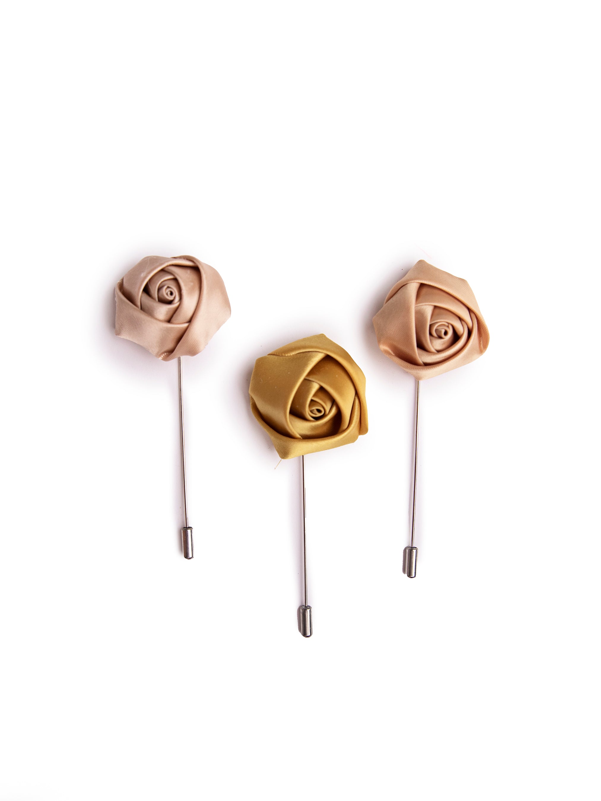 Beige Gold Rose Gold Flower Lapel Boutonnieres