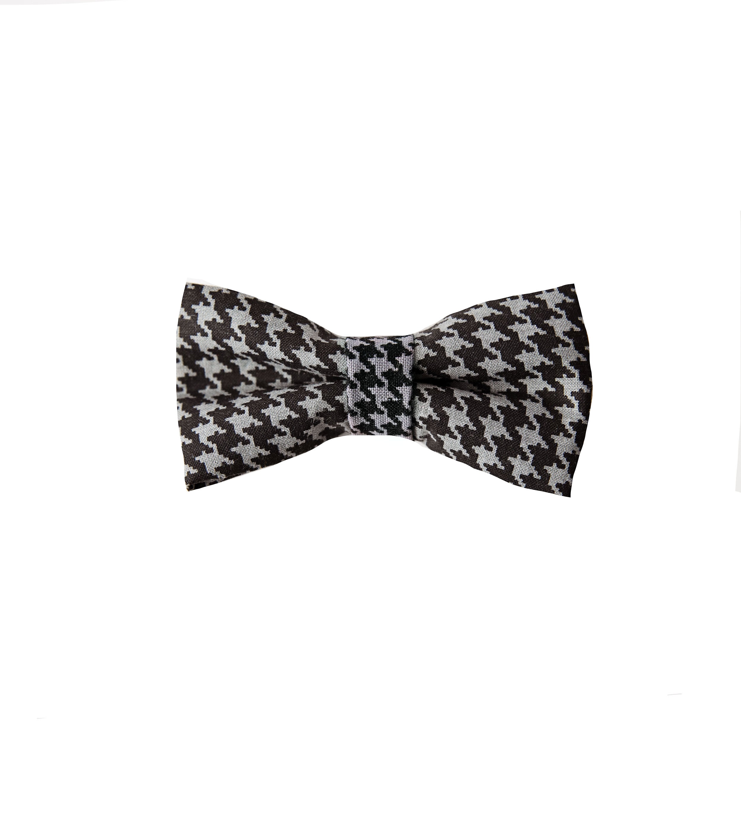 Grey Black Houndstooth Bow Tie - Boys To Adult Sizes