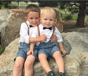 Boys Personalized Leather Suspenders - Embossed With Name