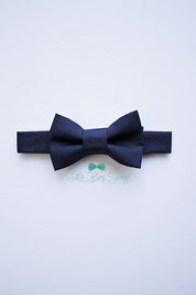 Navy Bow Tie Brown Leather Suspenders Set - Newborn To Adult Sizes
