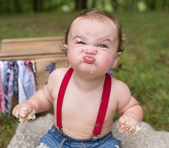 Red Suspenders - Newborn To Adult Sizes