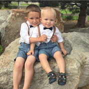 Rustic Tan Leather Suspenders - Toddler To Men Sizes